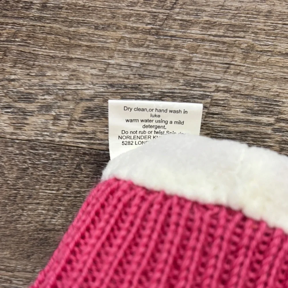 Snarby Strikkestudio As Kids Pink Wool Fair Isle Hat & Norlender Mittens Set 3-6